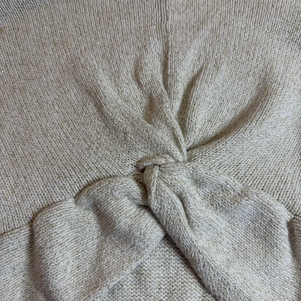 OshKosh B'gosh Beige Knotted Crop Sweater with Shimmer